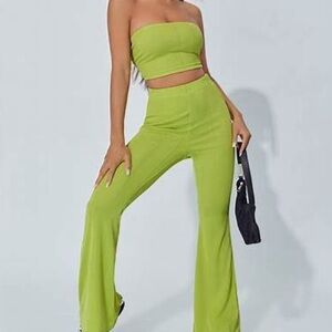 Fashion Nova Lime Green Victoria Pants NWT